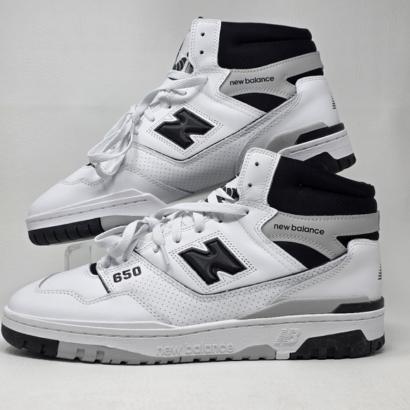 New Balance Men's 650R Lifestyle Sneaker White Black BB650RCE Size 8.5 New - Picture 3 of 10